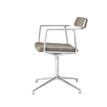 Vipp 452 Swivel met glijders, gepolijst frame met Tide dark sand stof 