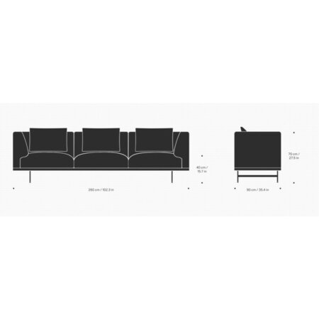 Vipp 610 Loft sofa 3-zitter - quickship stoffering