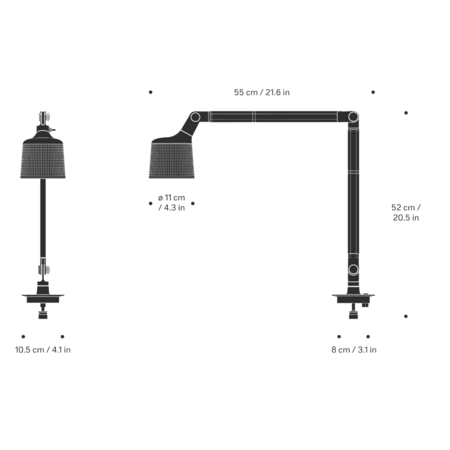 Vipp 521-INSERT bureaulamp met inzetstuk
