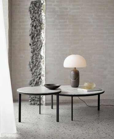 Vipp 425 salontafel,zwart frame, Pietra Grey Marble