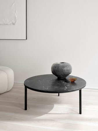 Vipp 425 salontafel, zwart frame, Pietra Grey Marble