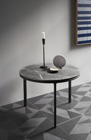 Vipp 423 salontafel, zwart frame, Pietra Grey marble