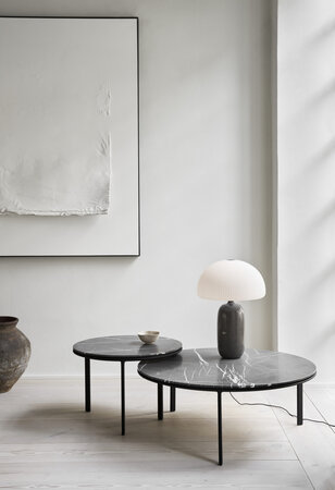 Vipp 423 salontafel, zwart frame, Pietra Grey marble