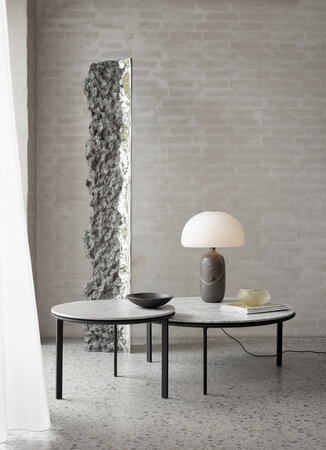 Vipp 423 salontafel, zwart frame, Sky grey marble