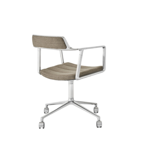 Vipp 452 Swivel met wielen (castors), gepolijst frame met Tide dark sand stof 