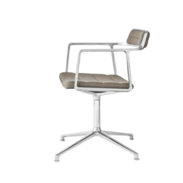 Vipp 452 Swivel met glijders, gepolijst frame met Tide dark sand stof